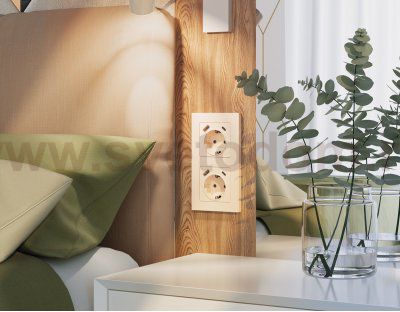 Рамка ALFA Techno (Бежевый глянец) 2-ая AF220302 Ambrella Volt