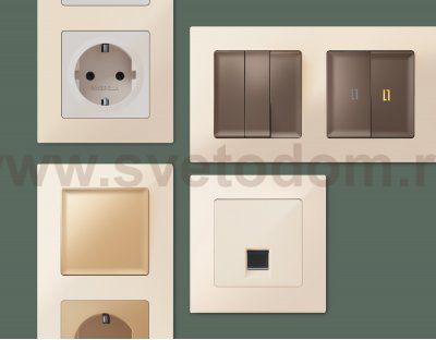 Рамка ALFA Techno (Бежевый глянец) 2-ая AF220302 Ambrella Volt