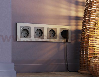 Рамка ALFA Techno (Сталь матовый) 1-ая AF220501 Ambrella Volt