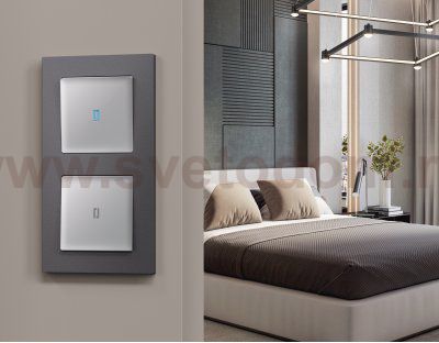 Рамка ALFA Techno (Антрацит серый) 2-ая AF220652 Ambrella Volt