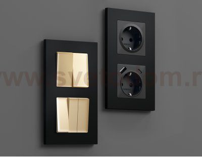 Рамка ALFA Qubi (Черный матовый) 2-ая AF250702 Ambrella Volt