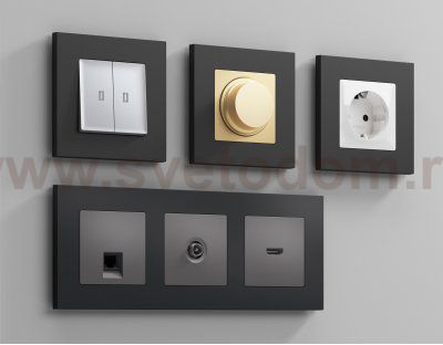 Рамка ALFA Qubi (Графит Мягкое касание) 2-ая AF250802 Ambrella Volt