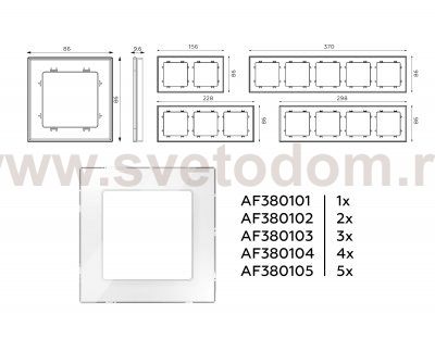 Рамка ALFA Platos (Белый Стекло органическое) 5-ая AF330105 Ambrella Volt