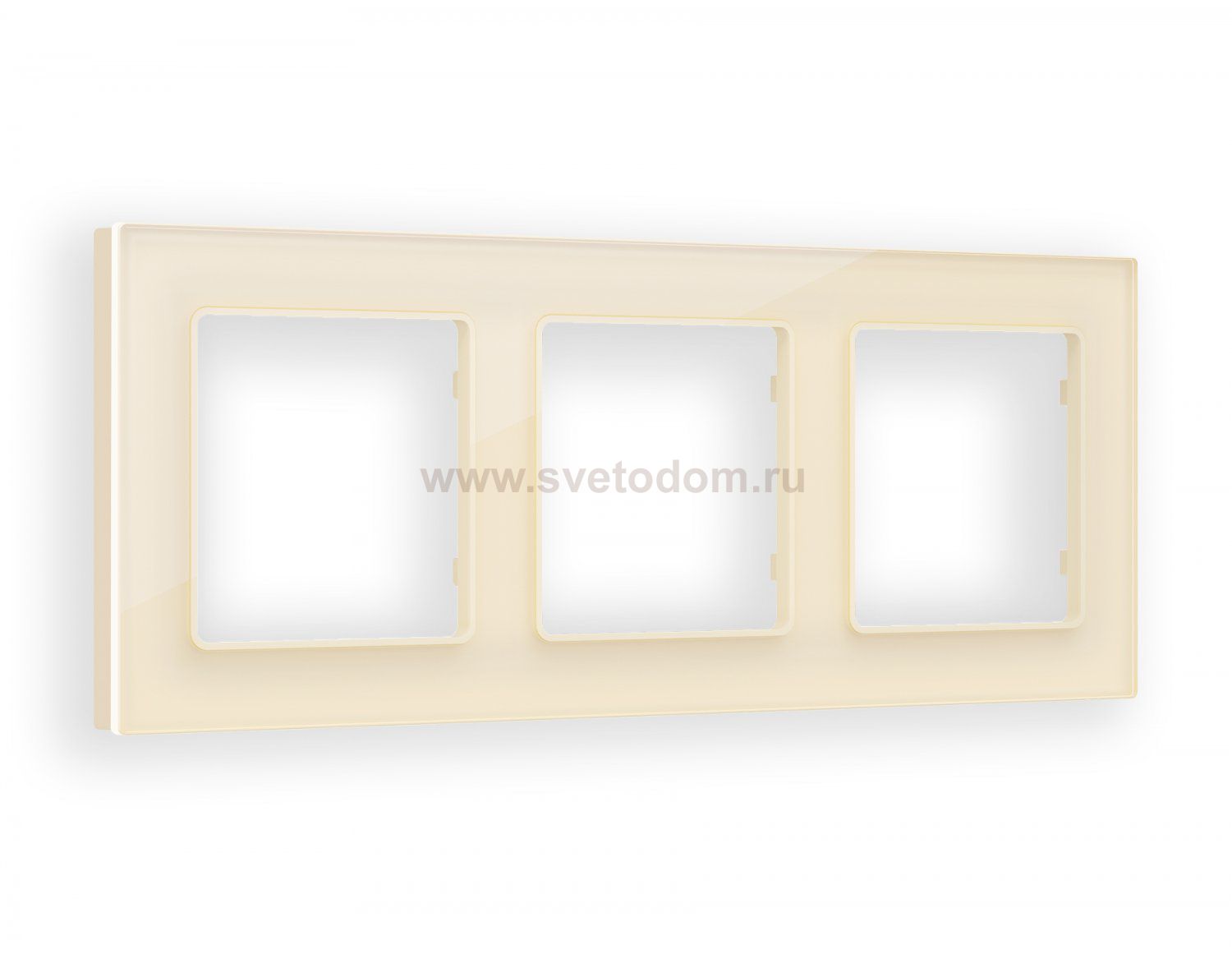 Рамка ALFA Platos (Бежевый Стекло органическое) 3-ая AF330303 Ambrella Volt