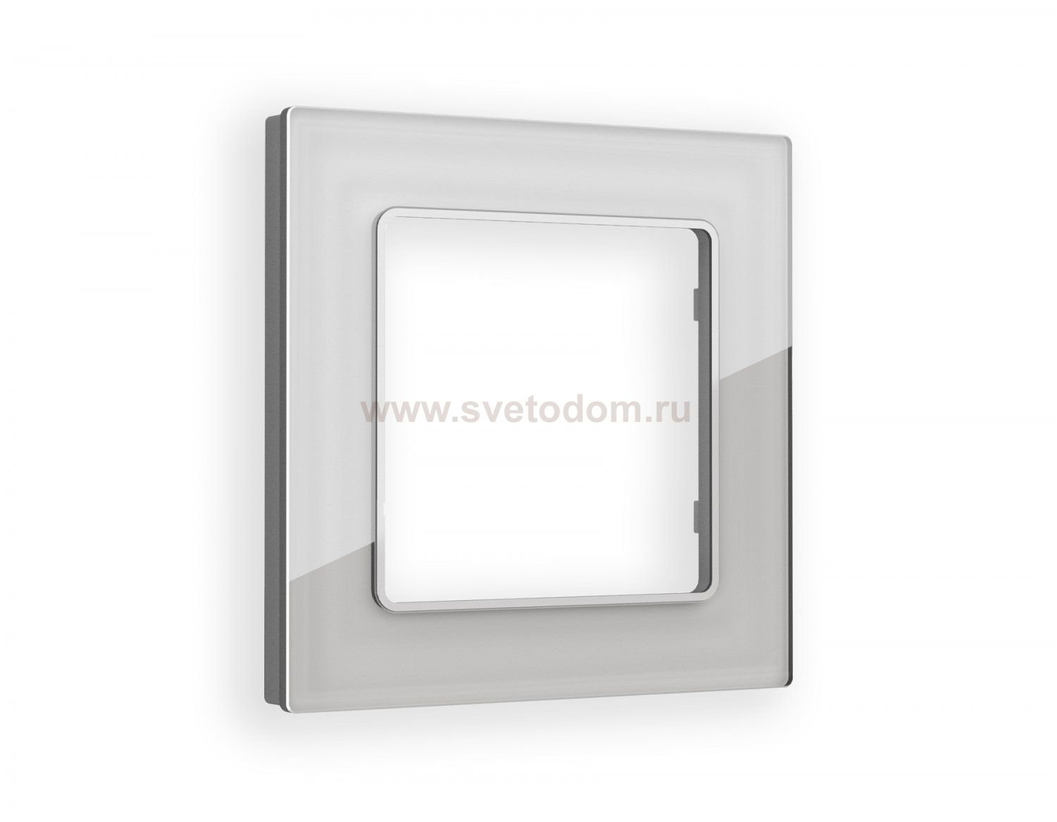 Рамка ALFA Platos (Серебро Стекло органическое) 1-ая AF330401 Ambrella Volt