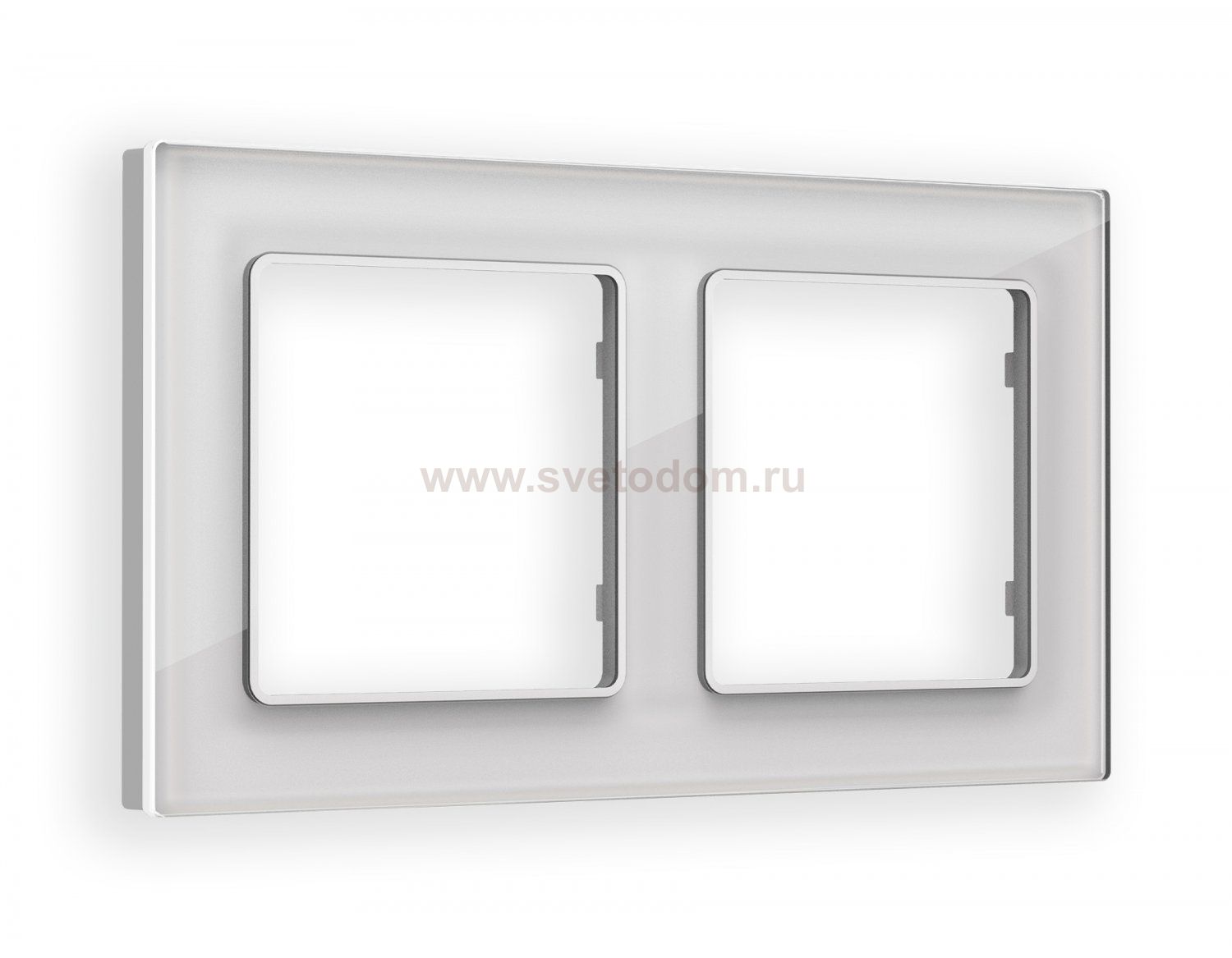 Рамка ALFA Platos (Серебро Стекло органическое) 2-ая AF330402 Ambrella Volt