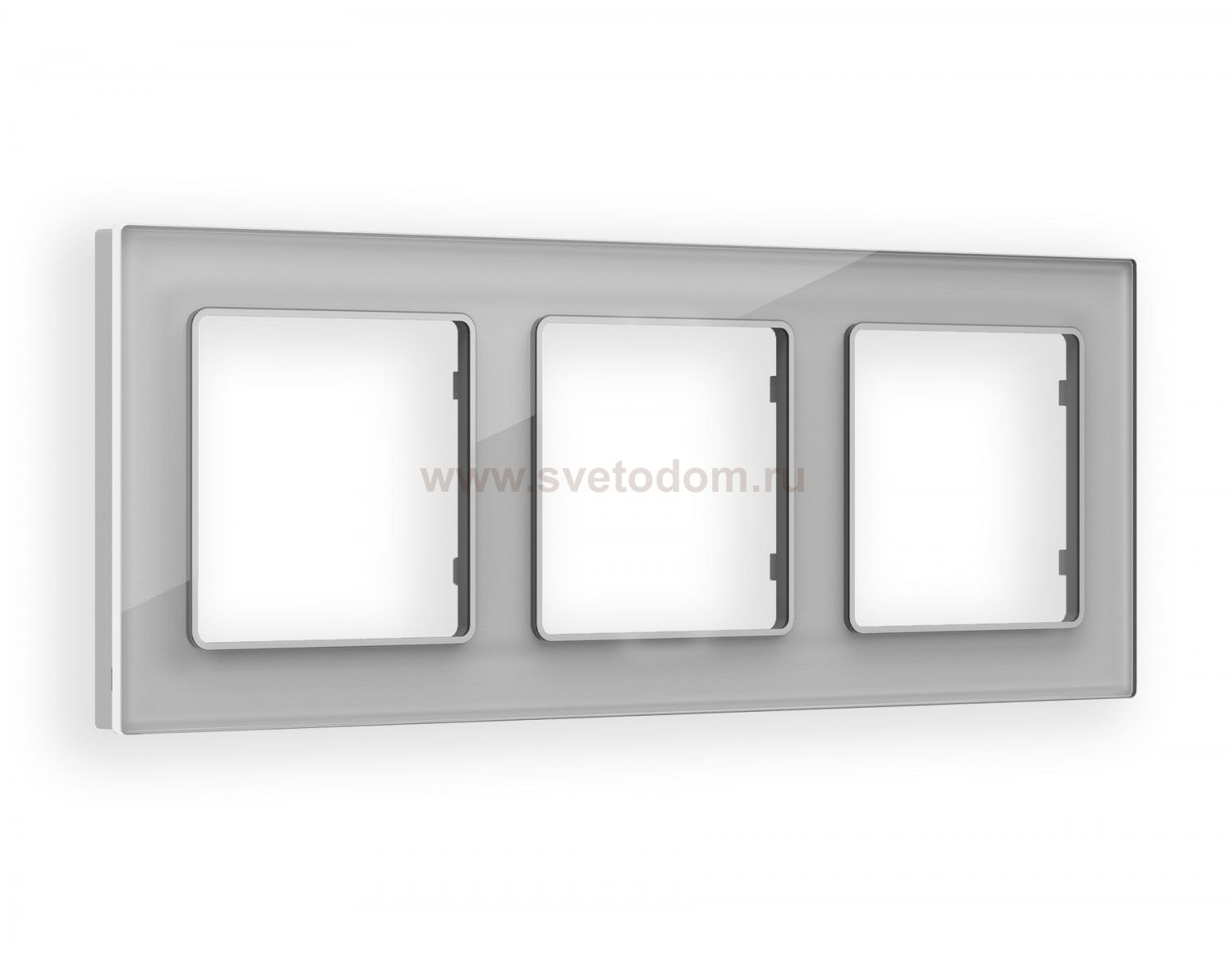 Рамка ALFA Platos (Серебро Стекло органическое) 3-ая AF330403 Ambrella Volt