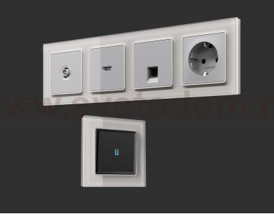 Рамка ALFA Platos (Серебро Стекло органическое) 3-ая AF330403 Ambrella Volt