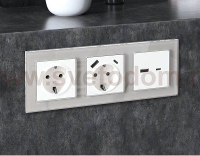 Рамка ALFA Platos (Серебро Стекло органическое) 3-ая AF330403 Ambrella Volt