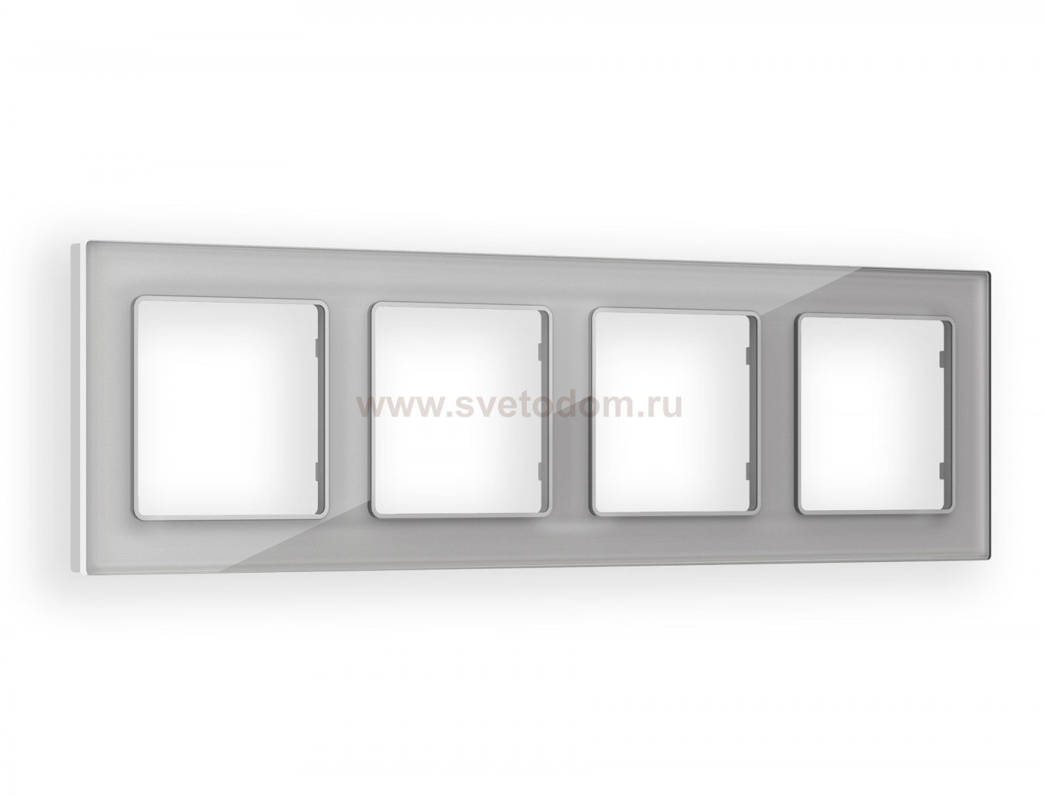 Рамка ALFA Platos (Серебро Стекло органическое) 4-ая AF330404 Ambrella Volt