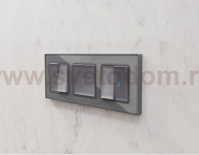 Рамка ALFA Platos (Сталь Стекло органическое) 3-ая AF330503 Ambrella Volt