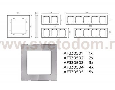 Рамка ALFA Platos (Сталь Стекло органическое) 3-ая AF330503 Ambrella Volt