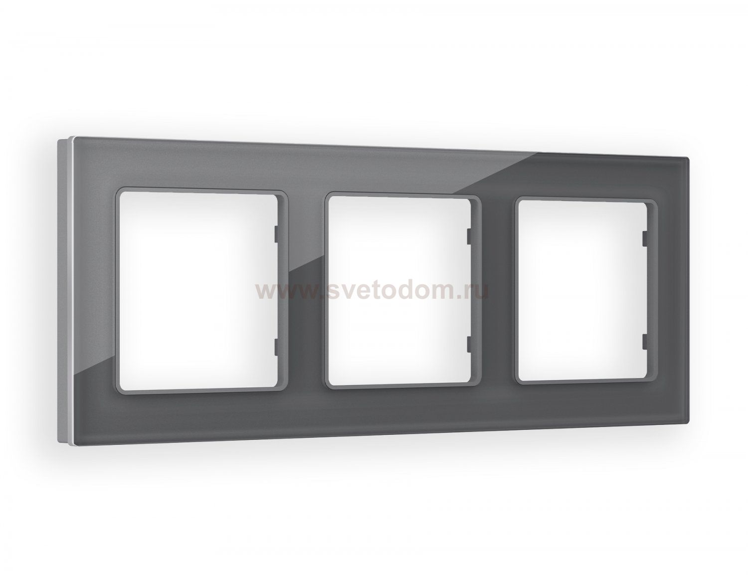 Рамка ALFA Platos (Антрацит серый Стекло органическое) 3-ая AF330653 Ambrella Volt