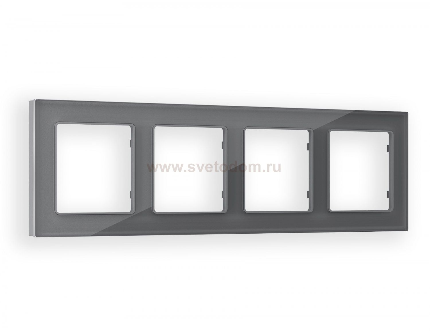 Рамка ALFA Platos (Антрацит серый Стекло органическое) 4-ая AF330654 Ambrella Volt