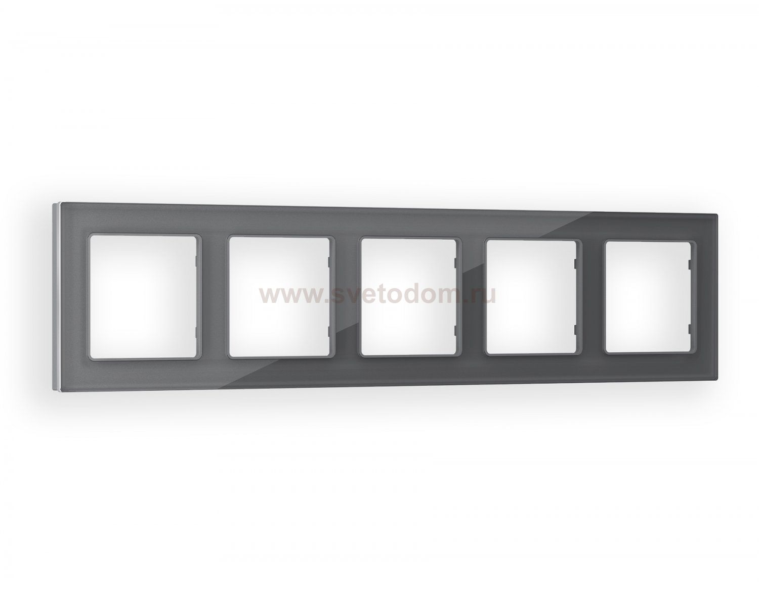 Рамка ALFA Platos (Антрацит серый Стекло органическое) 5-ая AF330655 Ambrella Volt