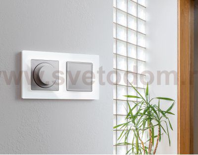 Рамка ALFA Platos (Белый Стекло закаленное натуральное) 2-ая AF380102 Ambrella Volt