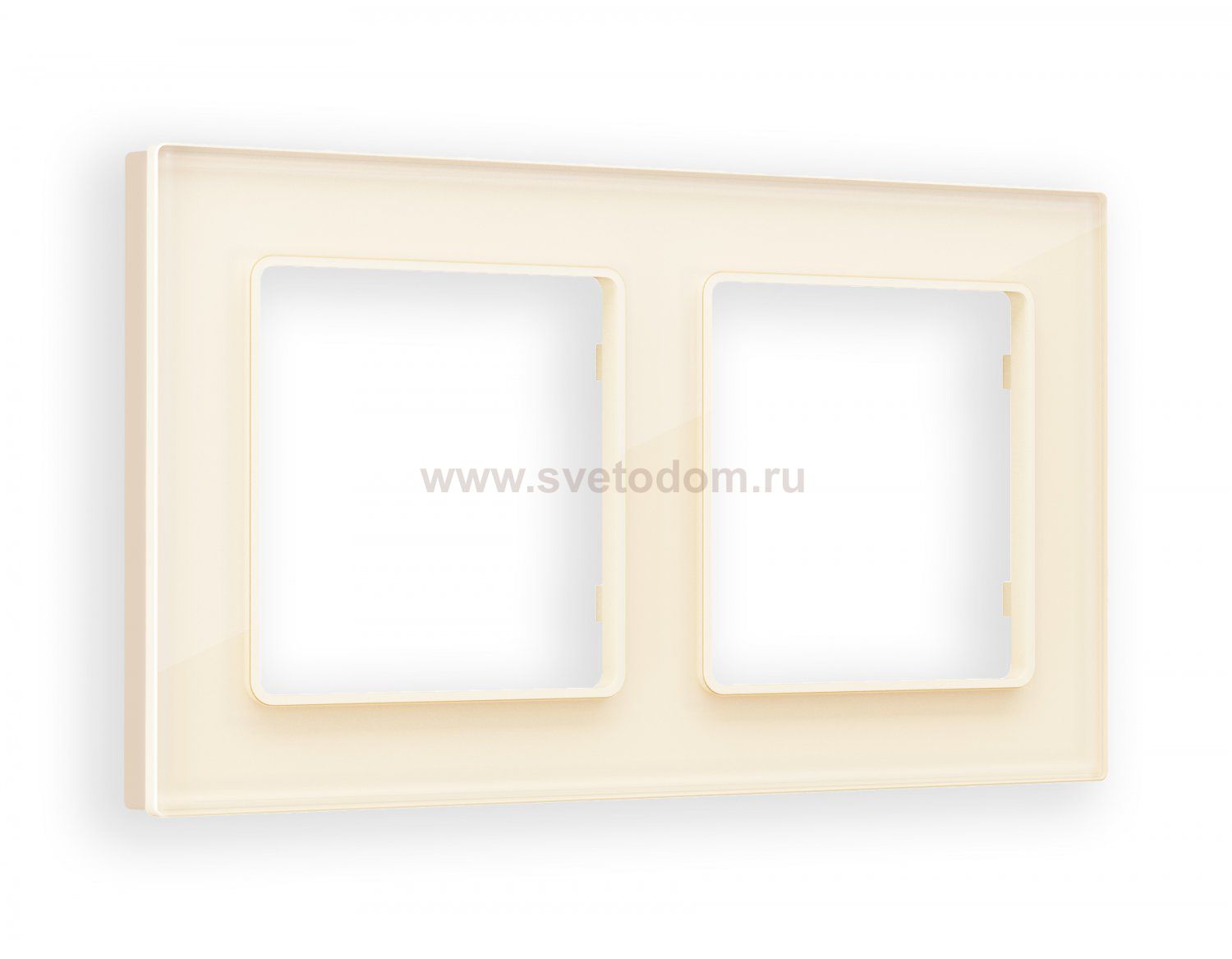 Рамка ALFA Platos (Бежевый Стекло закаленное натуральное) 2-ая AF380302 Ambrella Volt