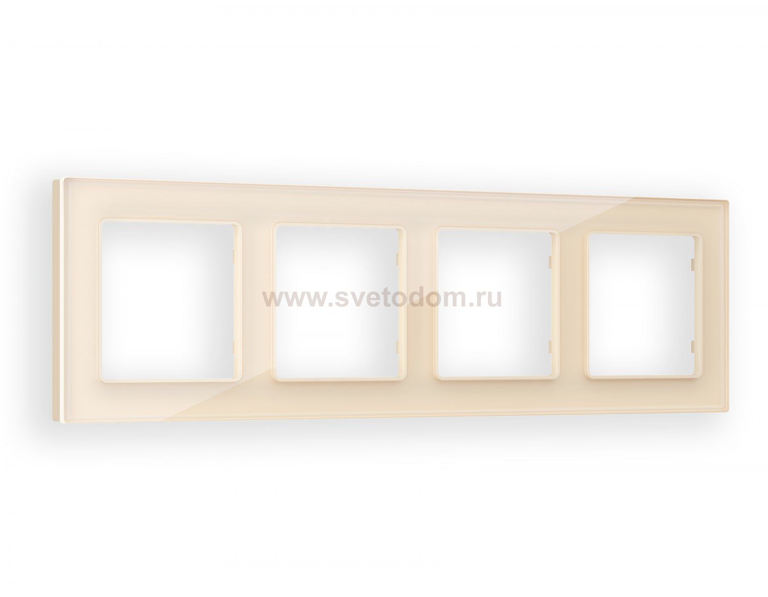 Рамка ALFA Platos (Бежевый Стекло закаленное натуральное) 4-ая AF380304 Ambrella Volt