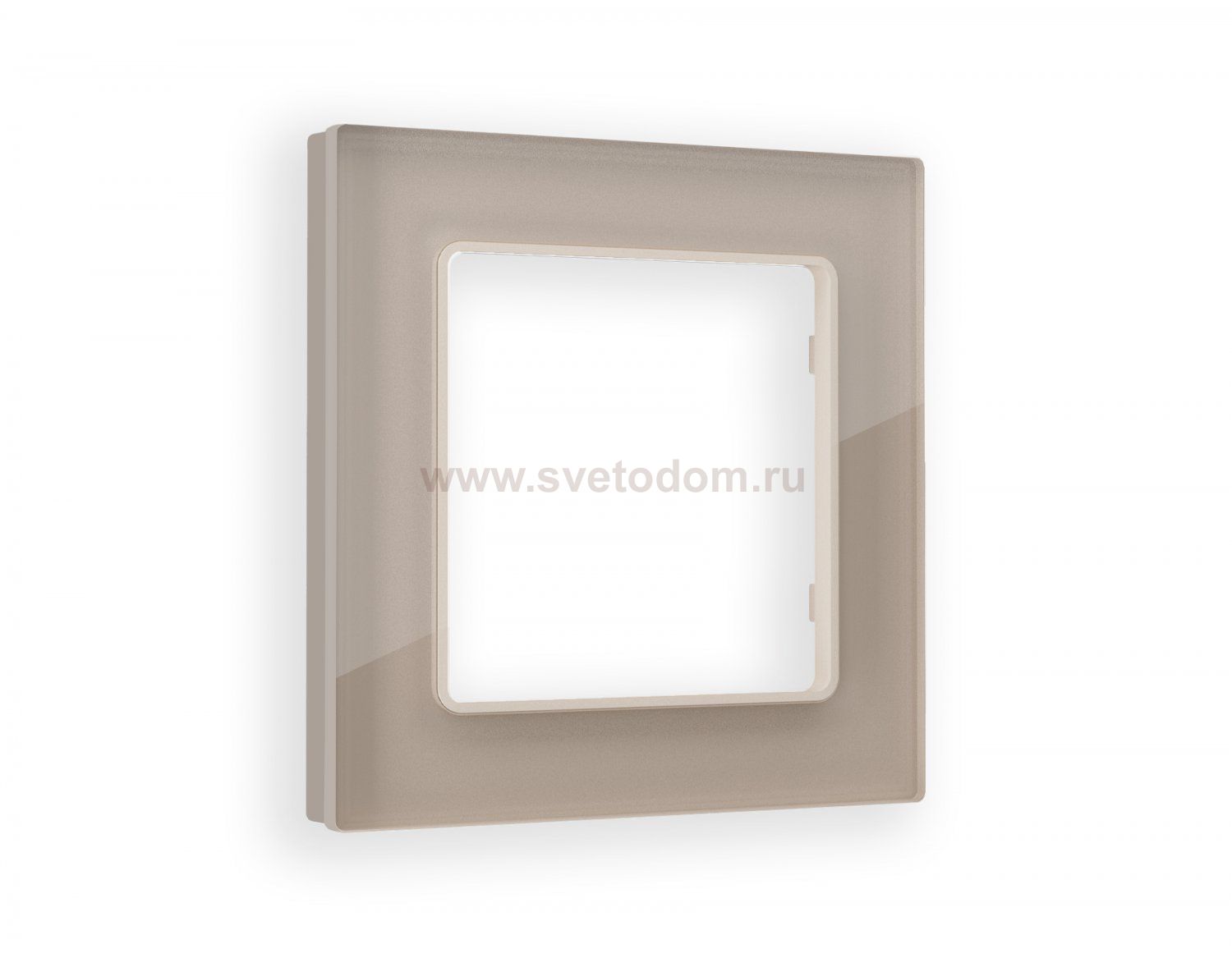 Рамка ALFA Platos (Серо-бежевый Стекло закаленное натуральное) 1-ая AF380601 Ambrella Volt