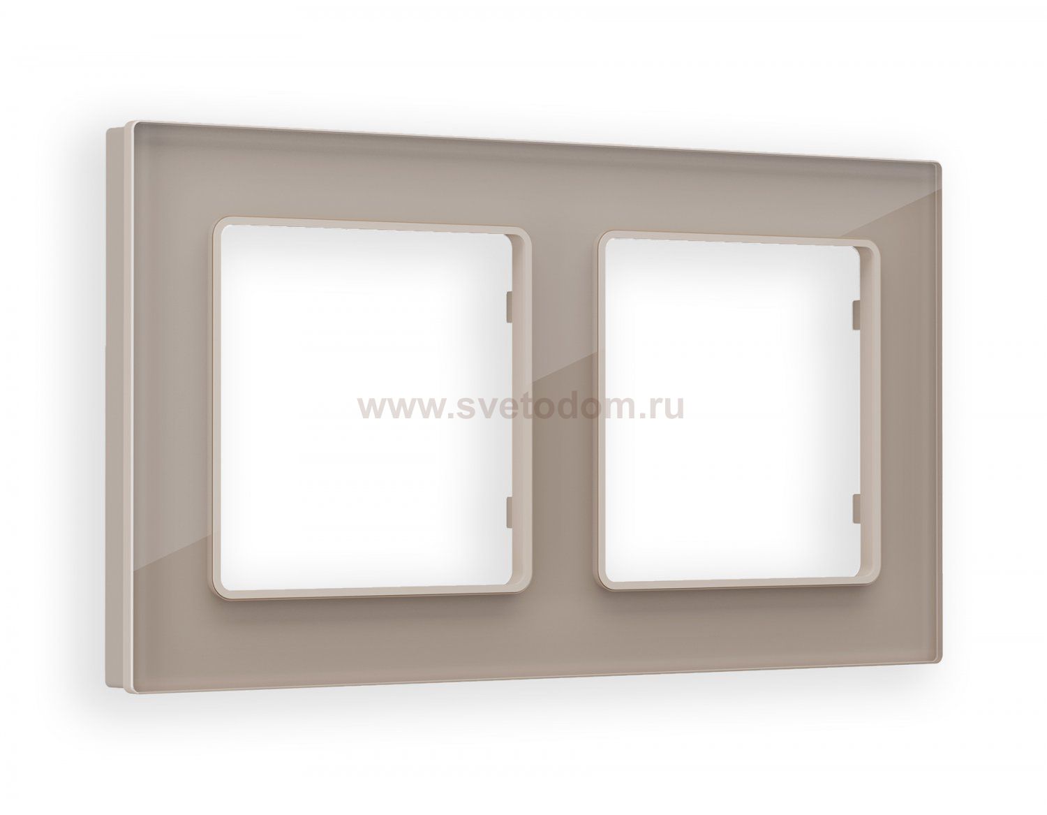 Рамка ALFA Platos (Серо-бежевый Стекло закаленное натуральное) 2-ая AF380602 Ambrella Volt
