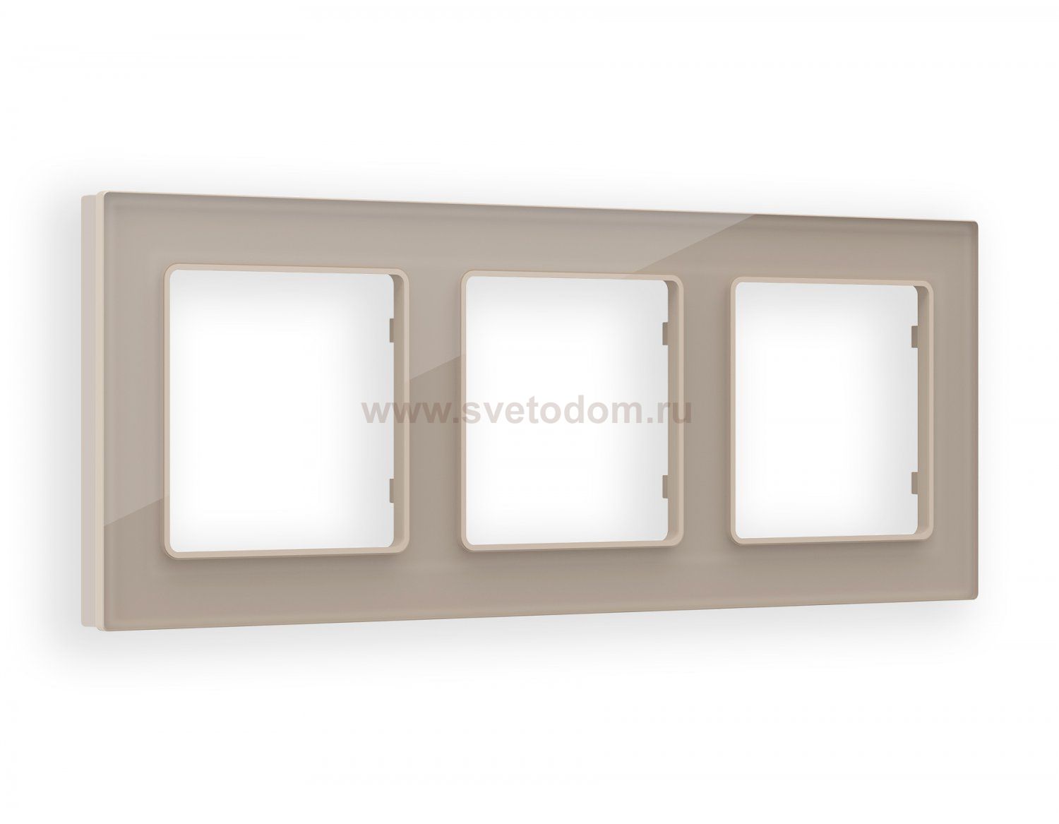 Рамка ALFA Platos (Серо-бежевый Стекло закаленное натуральное) 3-ая AF380603 Ambrella Volt
