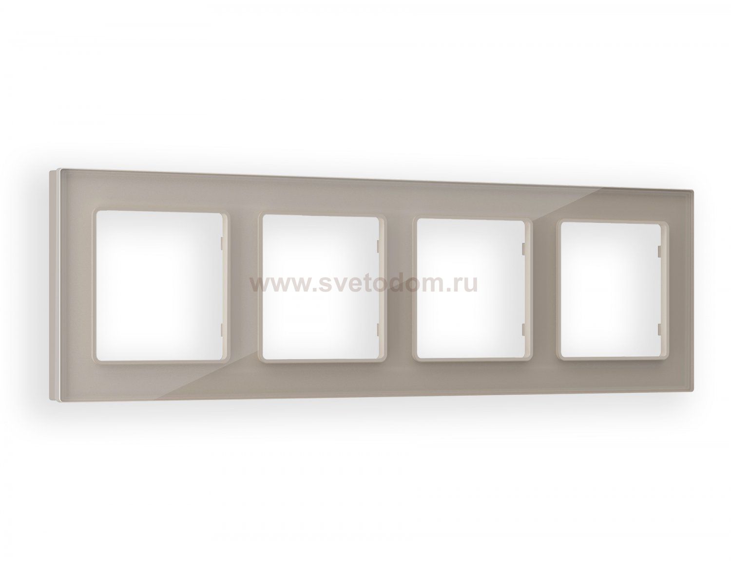 Рамка ALFA Platos (Серо-бежевый Стекло закаленное натуральное) 4-ая AF380604 Ambrella Volt