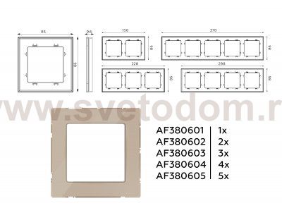 Рамка ALFA Platos (Серо-бежевый Стекло закаленное натуральное) 4-ая AF380604 Ambrella Volt