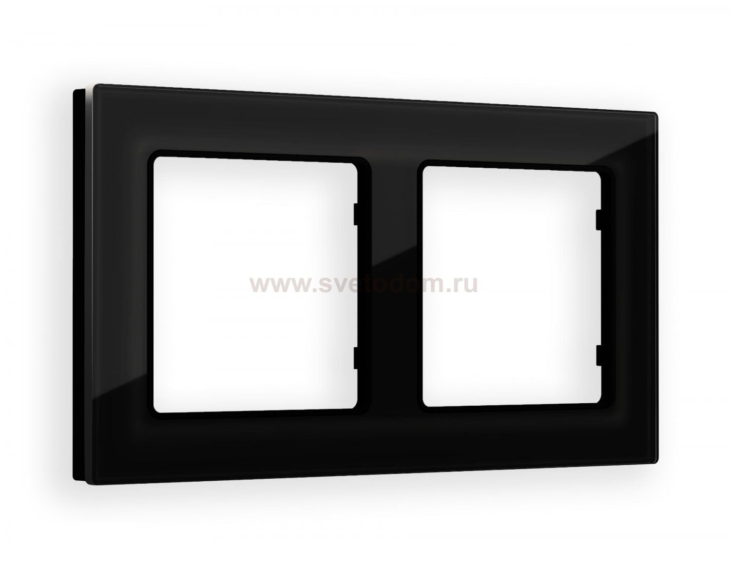 Рамка ALFA Platos (Черный Стекло закаленное натуральное) 2-ая AF380802 Ambrella Volt