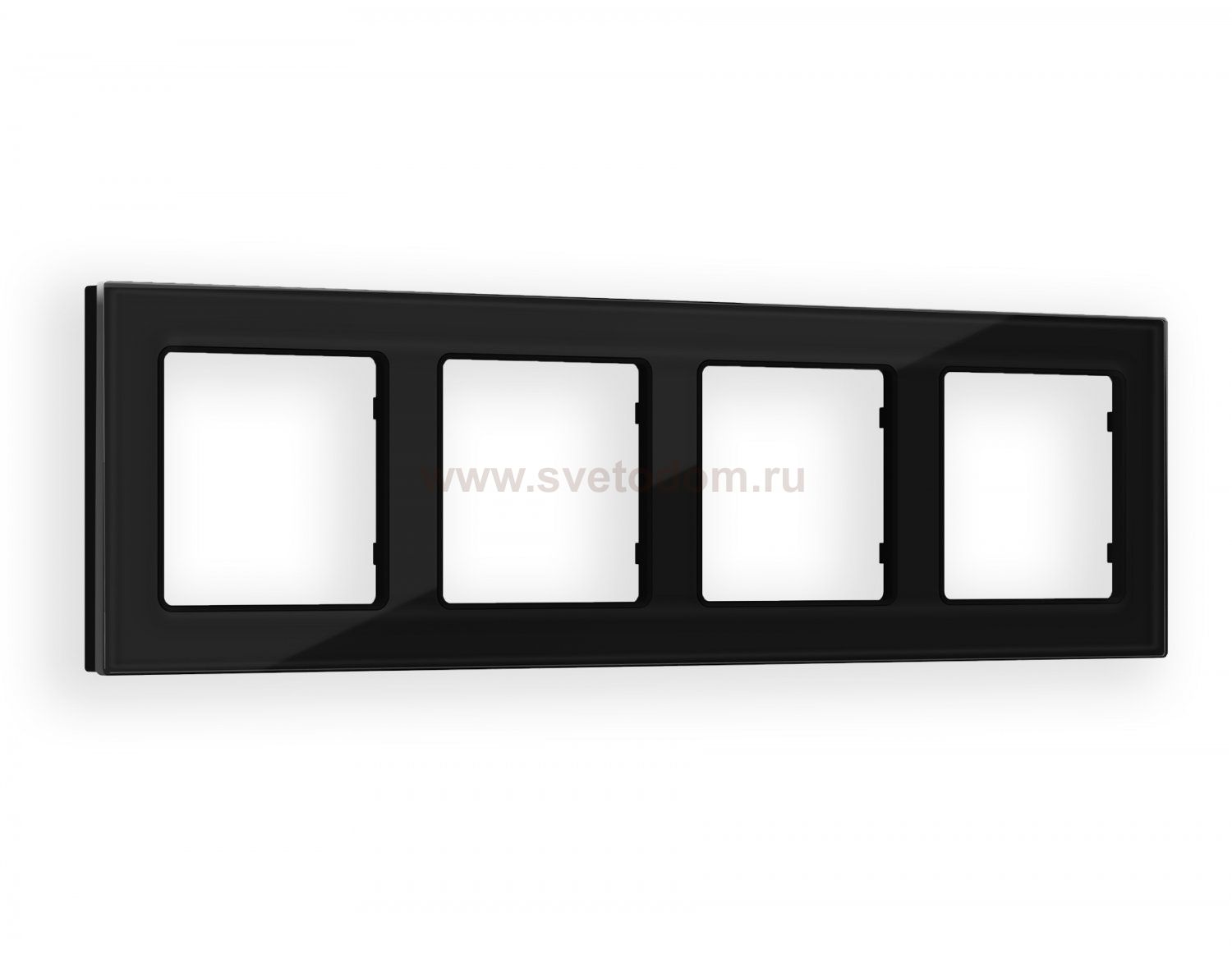 Рамка ALFA Platos (Черный Стекло закаленное натуральное) 4-ая AF380804 Ambrella Volt