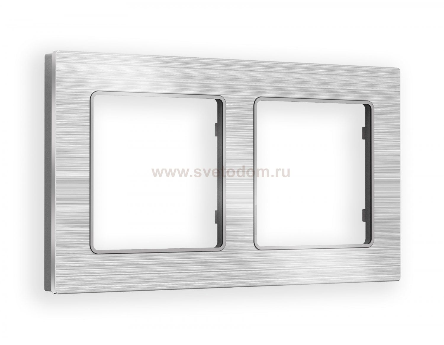 Рамка ALFA Platos (Серебро Металл шлифованный) 2-ая AF550102 Ambrella Volt