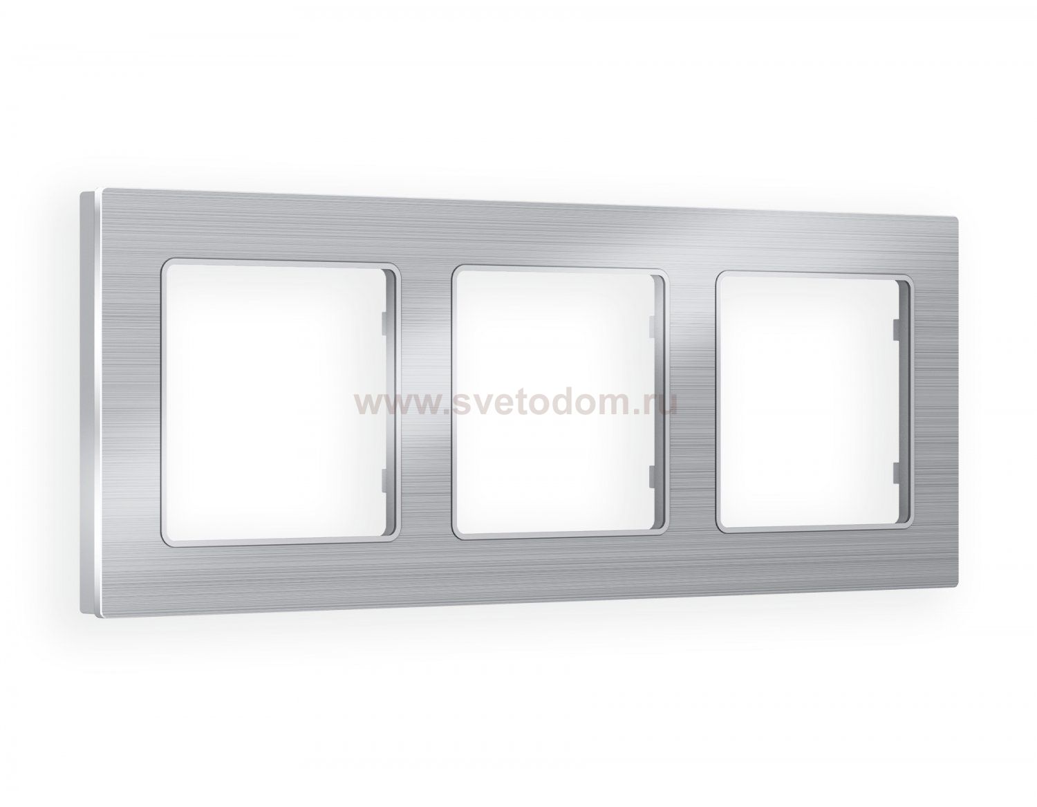 Рамка ALFA Platos (Серебро Металл шлифованный) 3-ая AF550103 Ambrella Volt
