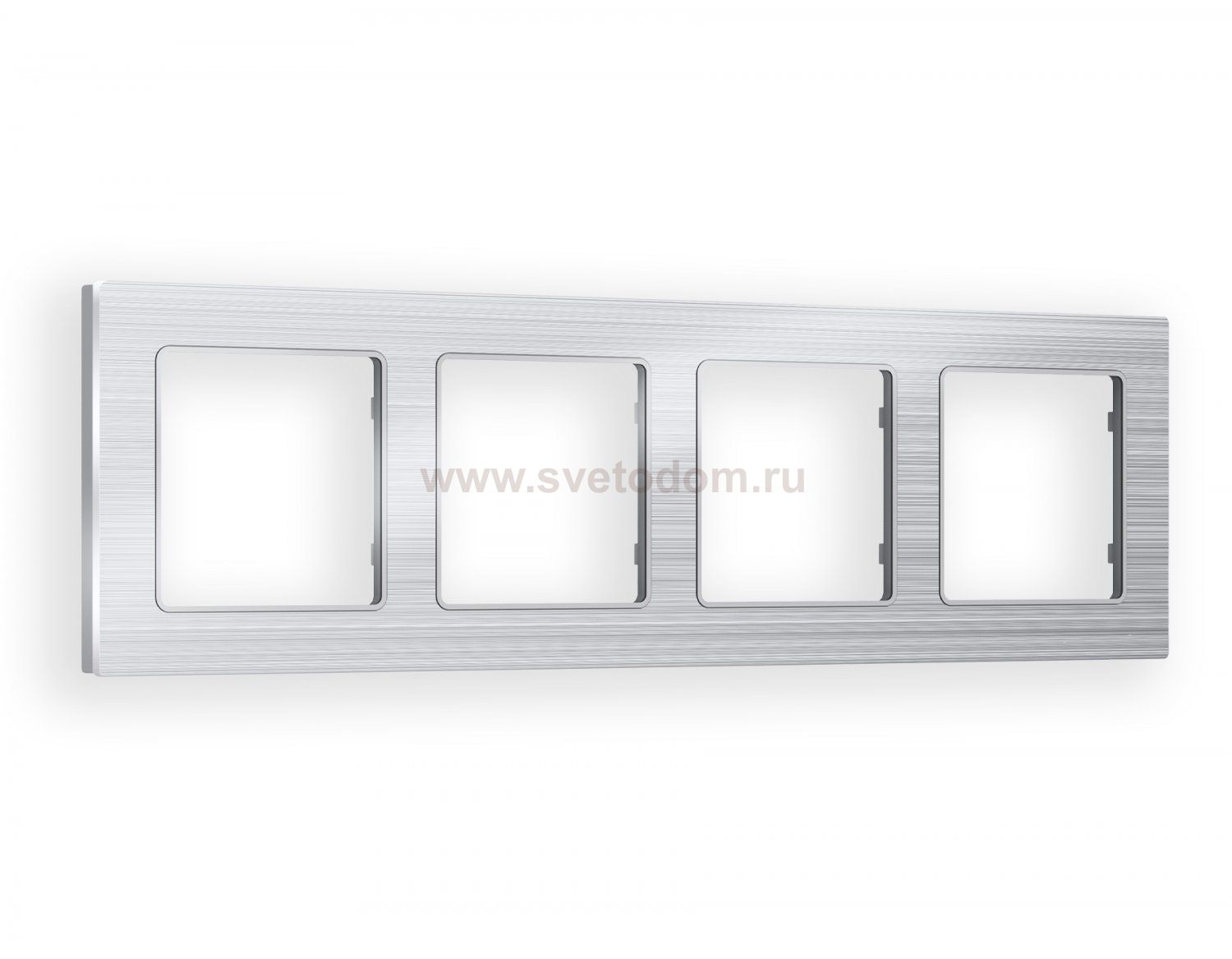 Рамка ALFA Platos (Серебро Металл шлифованный) 4-ая AF550104 Ambrella Volt