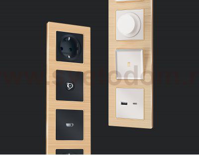 Рамка ALFA Platos (Шампань Металл шлифованный) 3-ая AF550303 Ambrella Volt