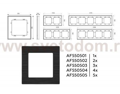 Рамка ALFA Platos (Черный Металл шлифованный) 2-ая AF550502 Ambrella Volt