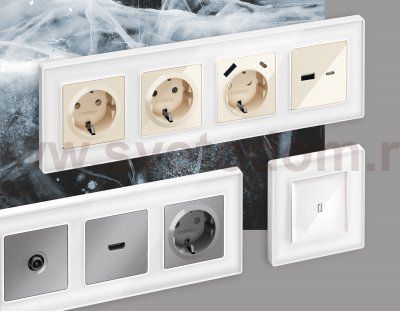 Рамка ALFA Arctic (Белый Стекло органическое) 4-ая AF580104 Ambrella Volt