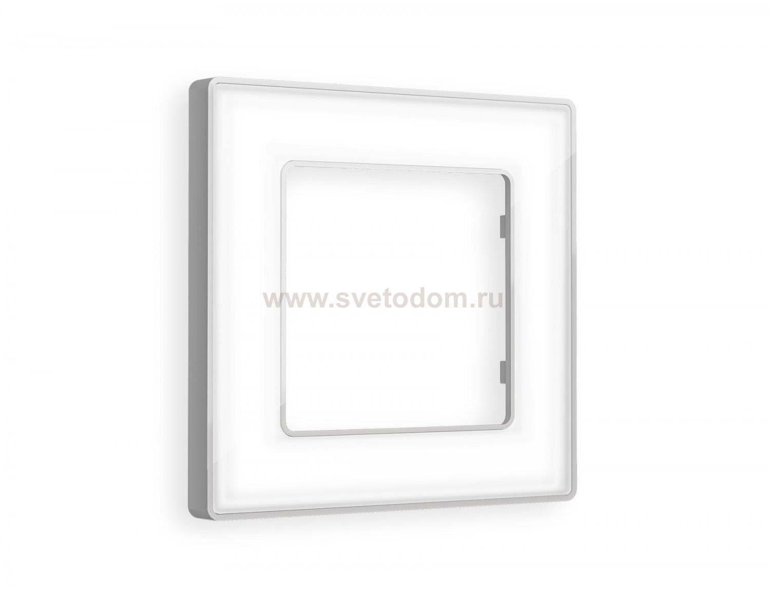 Рамка ALFA Arctic (Белый Стекло органическое/Серебро) 1-ая AF580131 Ambrella Volt