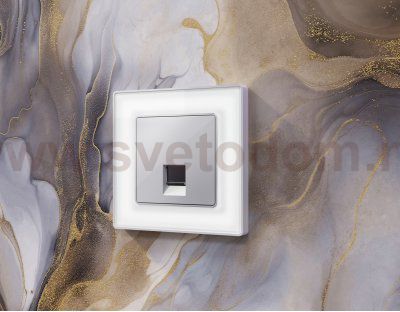 Рамка ALFA Arctic (Белый Стекло органическое/Серебро) 1-ая AF580131 Ambrella Volt