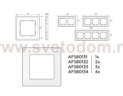 Рамка ALFA Arctic (Белый Стекло органическое/Серебро) 1-ая AF580131 Ambrella Volt