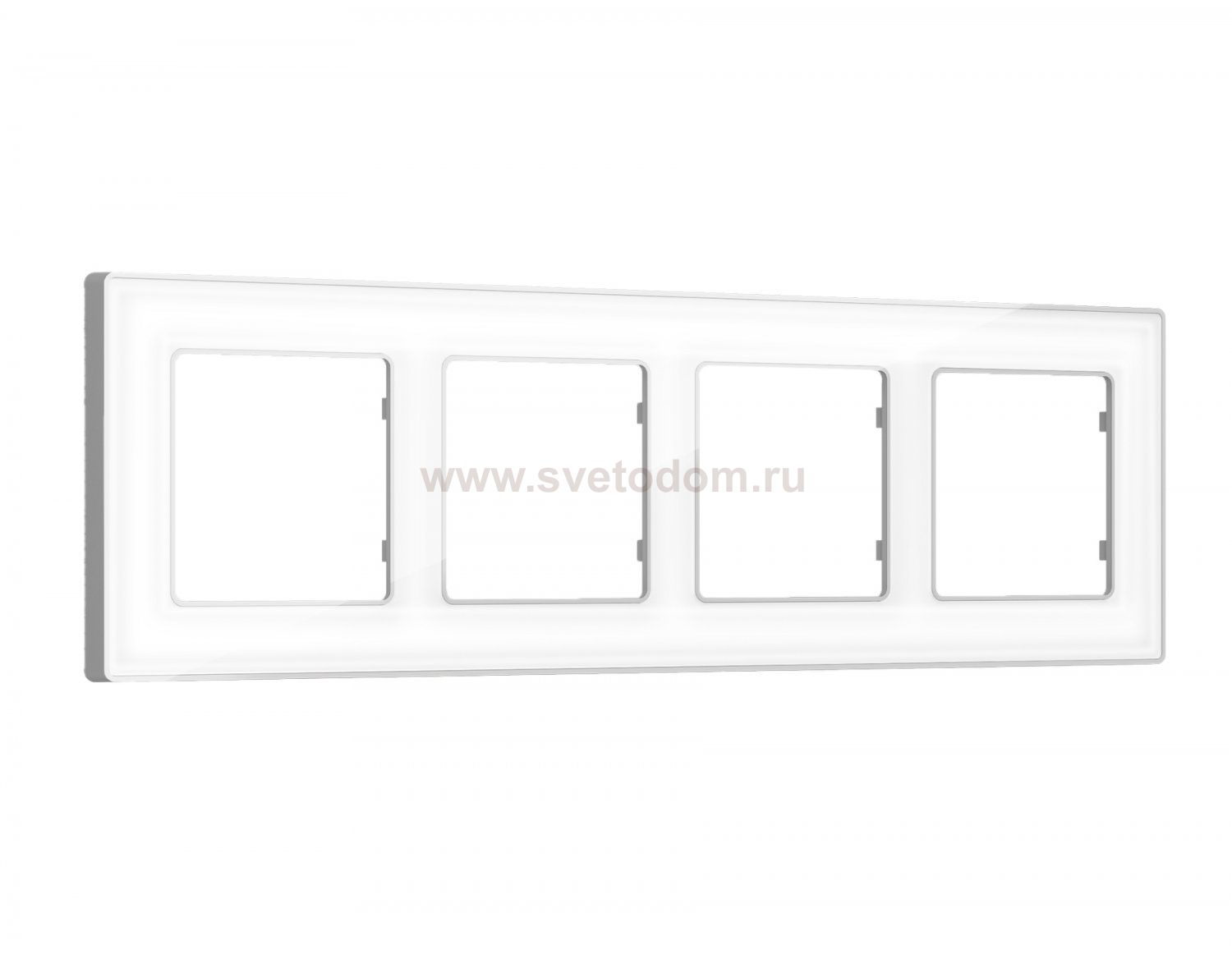 Рамка ALFA Arctic (Белый Стекло органическое/Серебро) 4-ая AF580134 Ambrella Volt