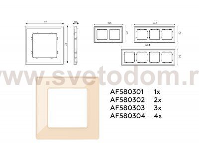 Рамка ALFA Arctic (Бежевый Стекло органическое) 2-ая AF580302 Ambrella Volt