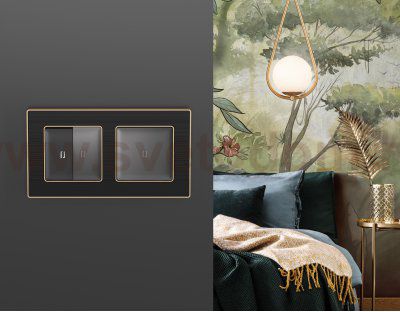 Рамка ALFA Arctic (Черный Стекло органическое/Шампань) 1-ая AF580541 Ambrella Volt