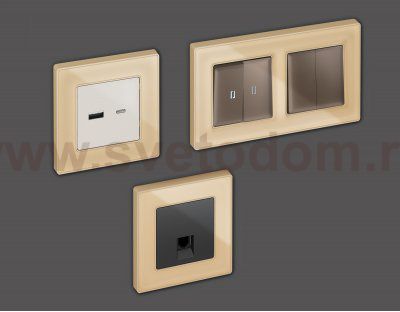 Рамка ALFA Arctic (Шампань Стекло органическое) 3-ая AF580603 Ambrella Volt