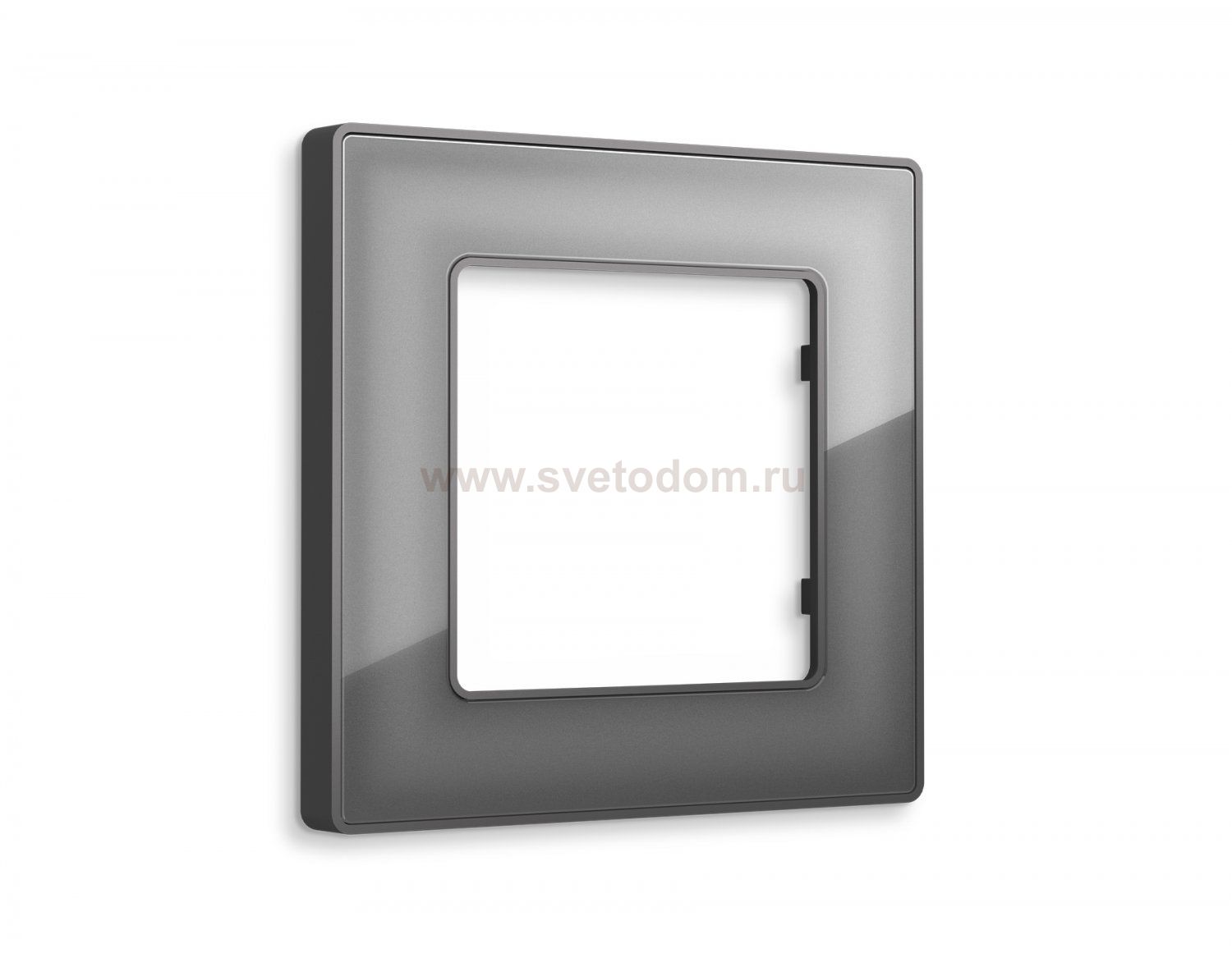 Рамка ALFA Arctic (Антрацит серый Стекло органическое) 1-ая AF580651 Ambrella Volt