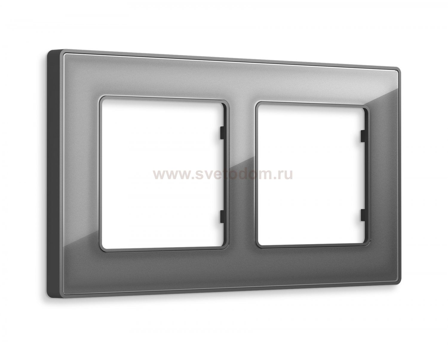 Рамка ALFA Arctic (Антрацит серый Стекло органическое) 2-ая AF580652 Ambrella Volt