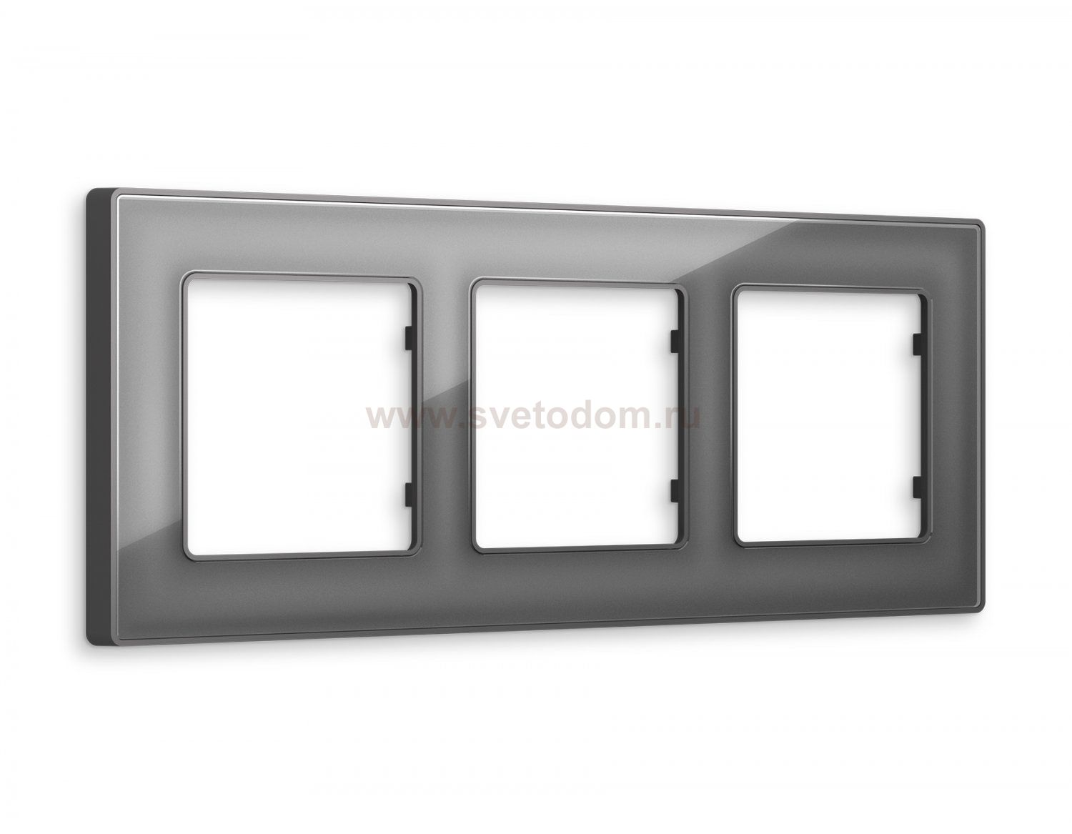 Рамка ALFA Arctic (Антрацит серый Стекло органическое) 3-ая AF580653 Ambrella Volt