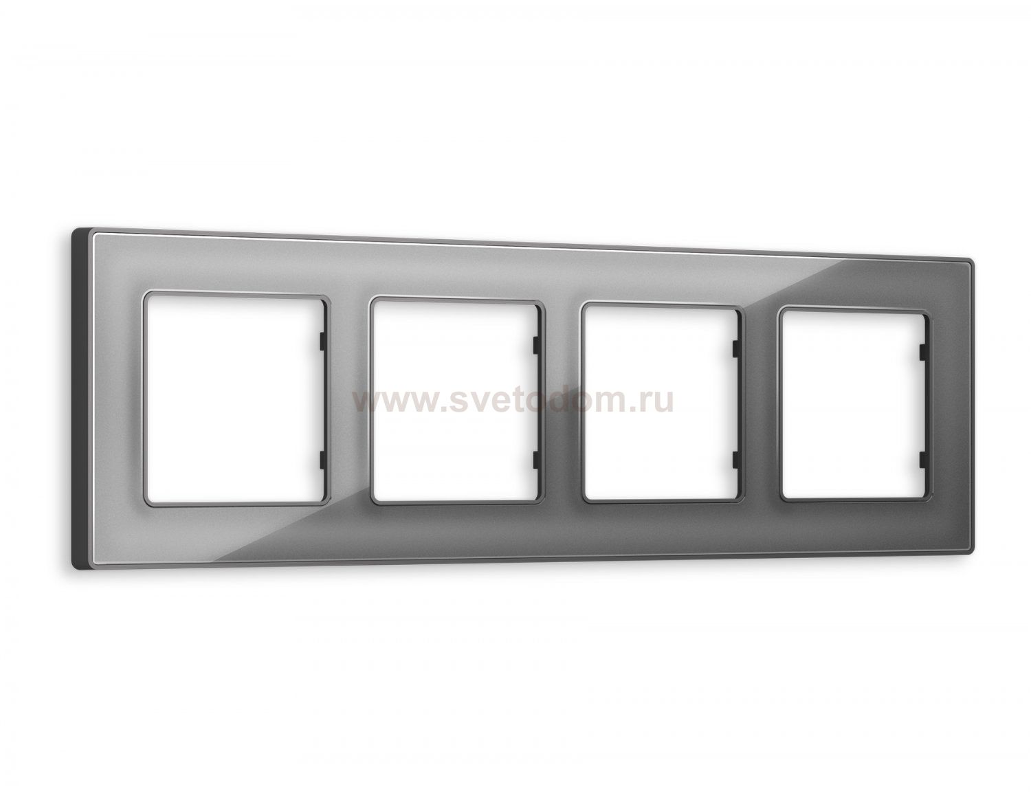 Рамка ALFA Arctic (Антрацит серый Стекло органическое) 4-ая AF580654 Ambrella Volt