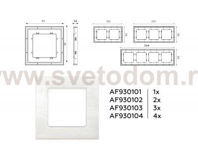 Рамка ALFA Grand (Белый мрамор) 2-ая AF930102 Ambrella Volt