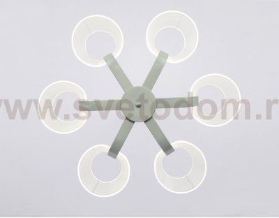 Люстра подвесная Ambrella AK4011/6 GR/S серый/песок 72W D600*230 (ПДУ РАДИО 2.4) ACRYLICA