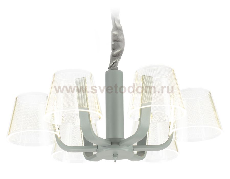 Люстра подвесная Ambrella AK4011/6 GR/S серый/песок 72W D600*230 (ПДУ РАДИО 2.4) ACRYLICA