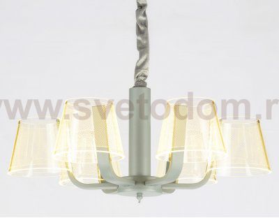 Люстра подвесная Ambrella AK4011/6 GR/S серый/песок 72W D600*230 (ПДУ РАДИО 2.4) ACRYLICA